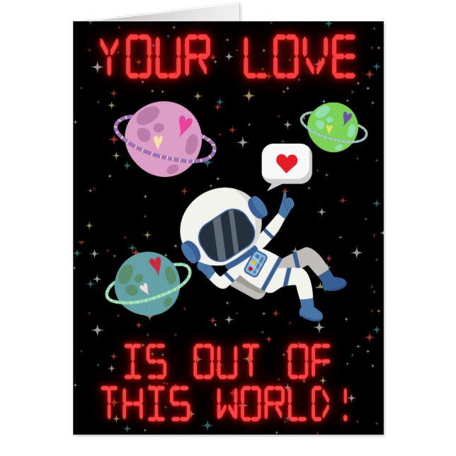 Out Of This World Custom Photo Giant Valentine Card (Front)