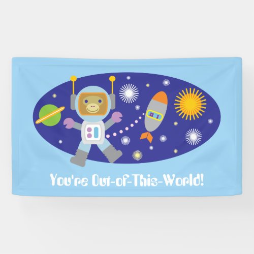 Out of This World Festive Space Chimp Banner