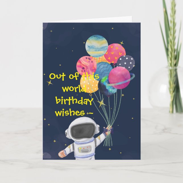 OUT OF THIS WORLD KID'S BIRTHDAY CARD (Front)