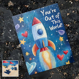 Out of This World Kids Valentine's Day Jigsaw Puzzle