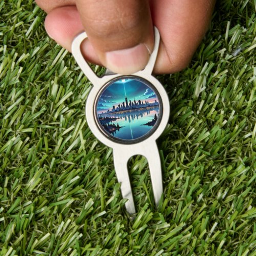 Out of this World _ Magical Nighttime Skyline Divot Tool