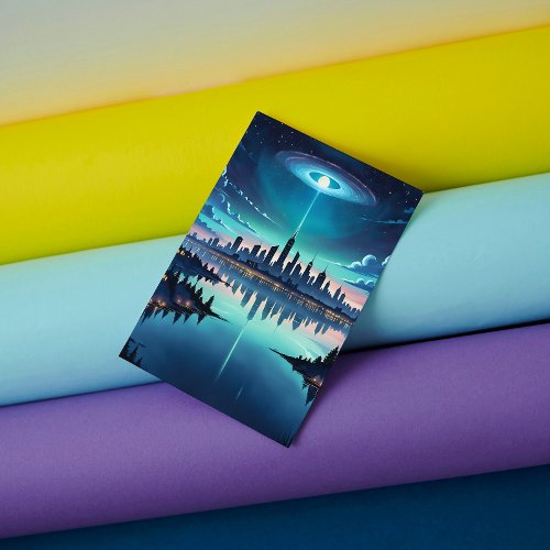 Out of this World _ Magical Nighttime Skyline Postcard