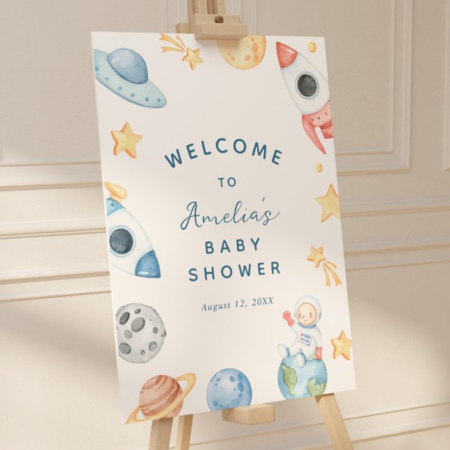 Out of This World Outer Space Baby Shower Welcome Foam Board (Creator Uploaded)