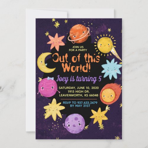 Out of this World Outerspace Invitation