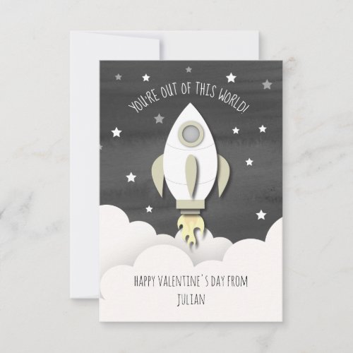 Out Of This World Photo Classroom Valentine Card