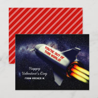 Out of This World Retro Rocket Kids Valentine