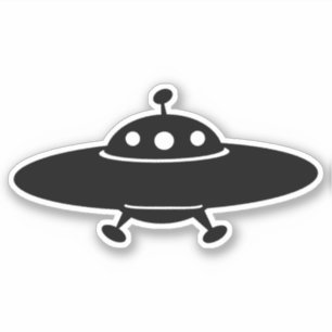 Out of This World: Retro UFO Silhouette Sticker