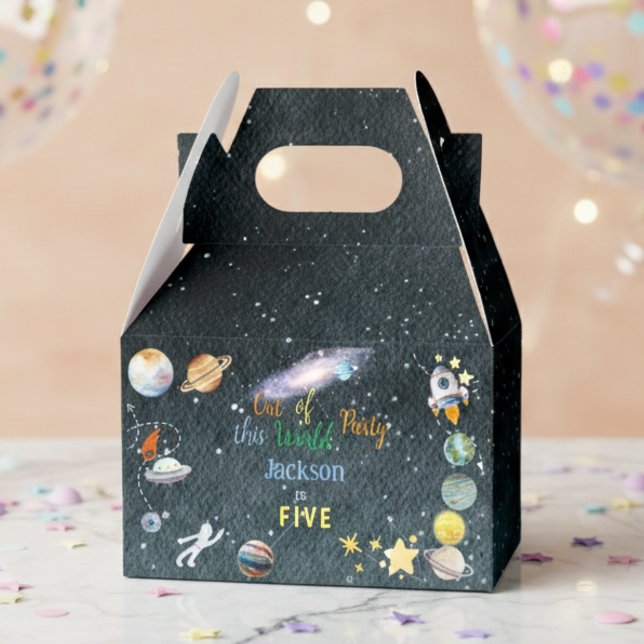 Out of this world space adventure kids birthday favor boxes (Creator Uploaded)