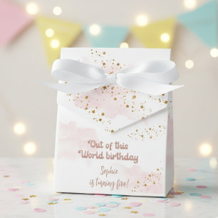 Out of this world space adventure kids birthday favor boxes