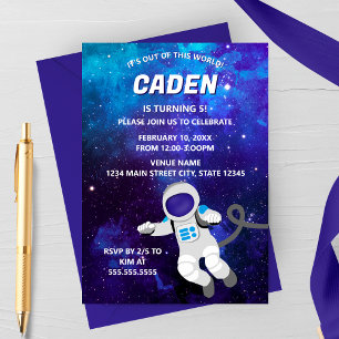 Out of This World Space Birthday Invitation