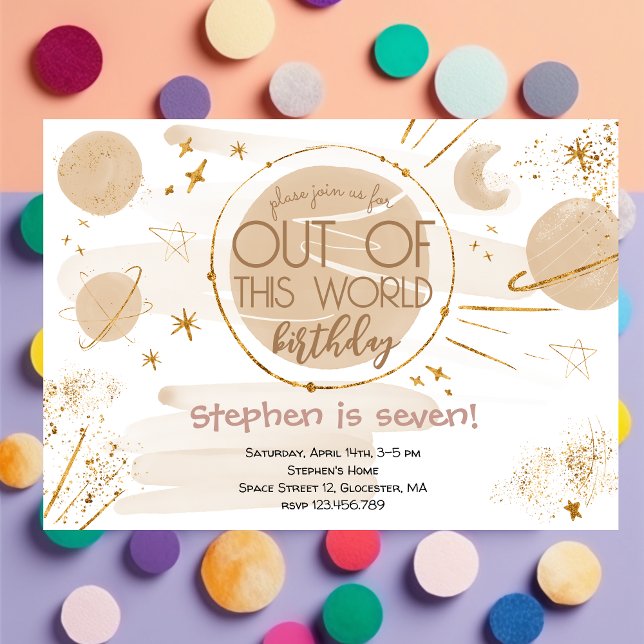 Out of this world space birthday Invitation (Creator Uploaded)