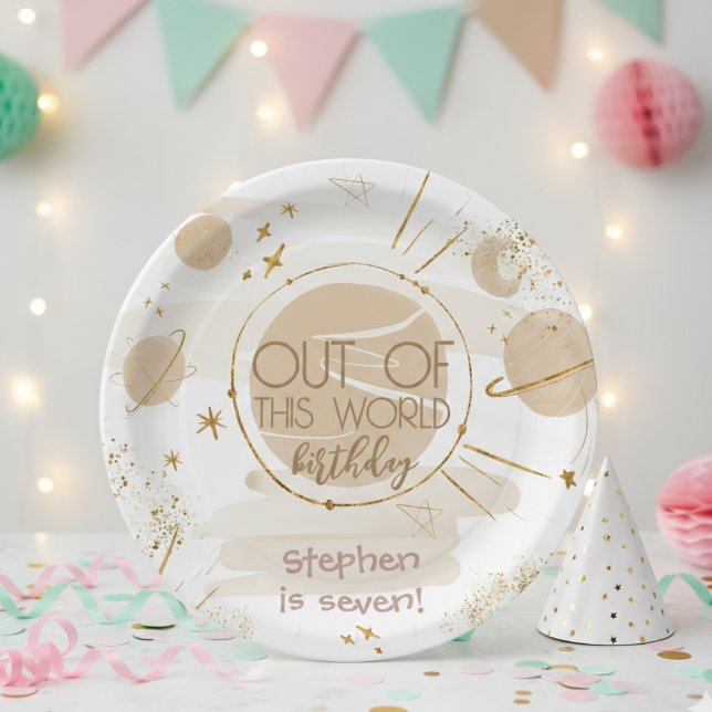 Out of this world space birthday paper plates (Creator Uploaded)