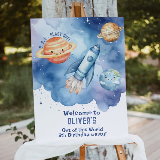 Out of this World Space birthday photo welcome Foam Board (Creator Uploaded)