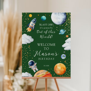 Out of This World Space Birthday Welcome Sign