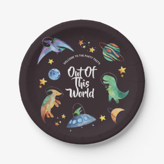 Out Of This World Space Dinosaur Galaxy Birthday Paper Plates