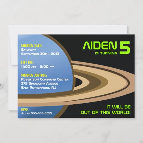 Out of This World Space Invitation