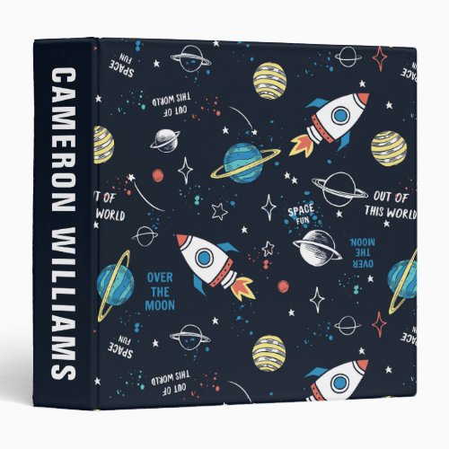 Out of This World Space Pattern 3 Ring Binder