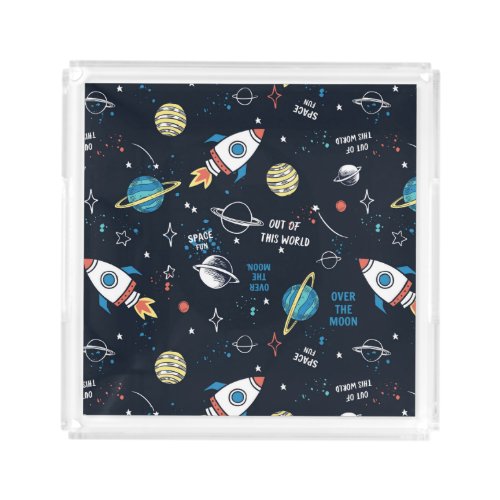 Out of This World Space Pattern Acrylic Tray
