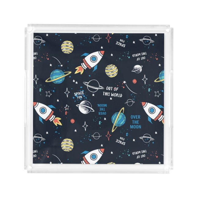 Out of This World Space Pattern Acrylic Tray (Front)
