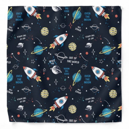 Out of This World Space Pattern Bandana
