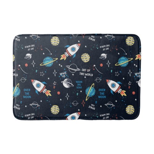 Out of This World Space Pattern Bath Mat
