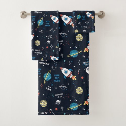 Out of This World Space Pattern Bath Towel Set