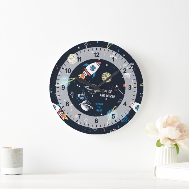 Out of This World Space Pattern Large Clock (Home)