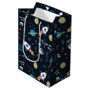 Out of This World Space Pattern Medium Gift Bag