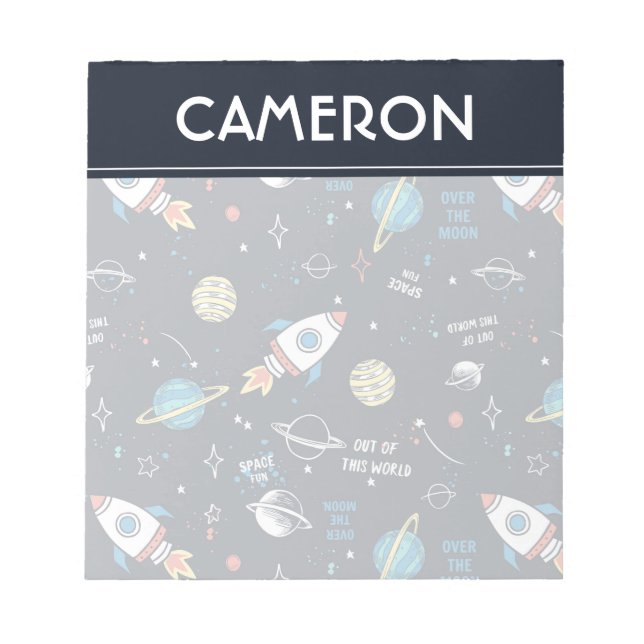 Out of This World Space Pattern Notepad (Front)