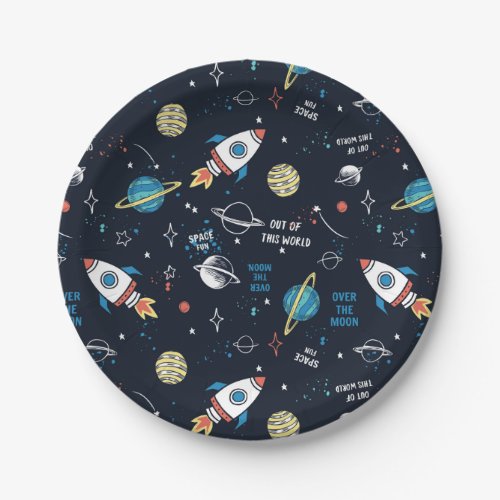 Out of This World Space Pattern Paper Plates