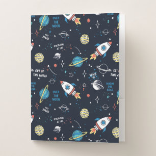 Out of This World Space Pattern Pocket Folder