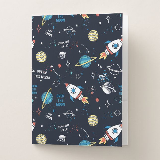 Out of This World Space Pattern Pocket Folder (Front)