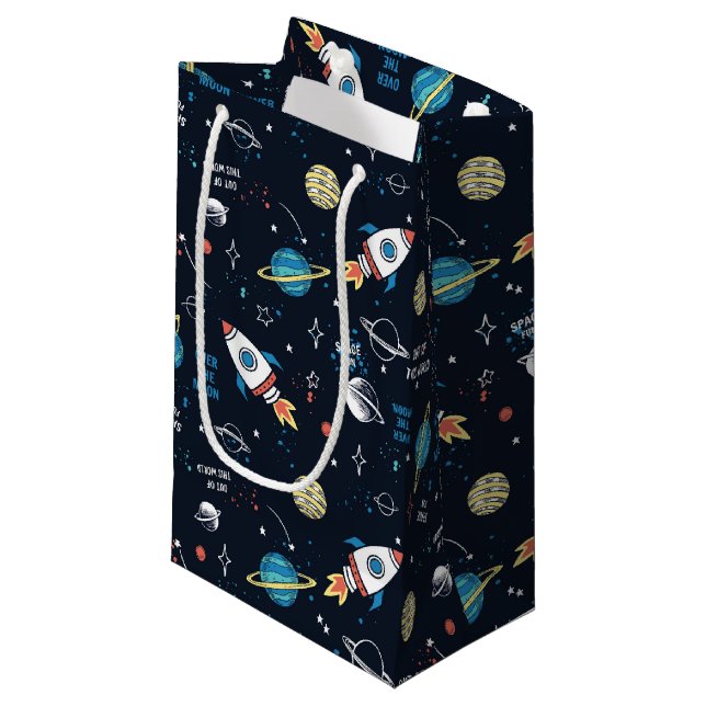 Out of This World Space Pattern Small Gift Bag (Front Angled)