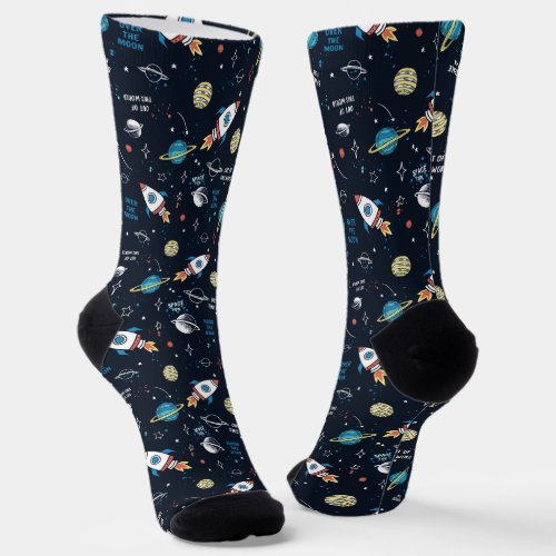 Out of This World Space Pattern Socks
