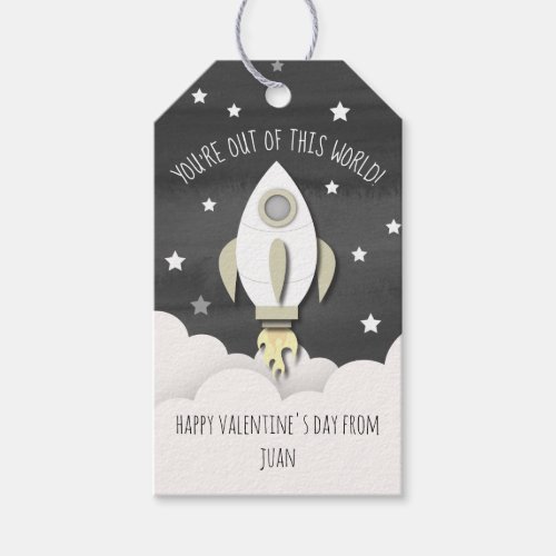 Out Of This World Space Pink Classroom Valentine Gift Tags