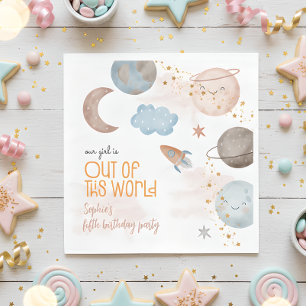 Out of this world space rocket kids birthday napkins