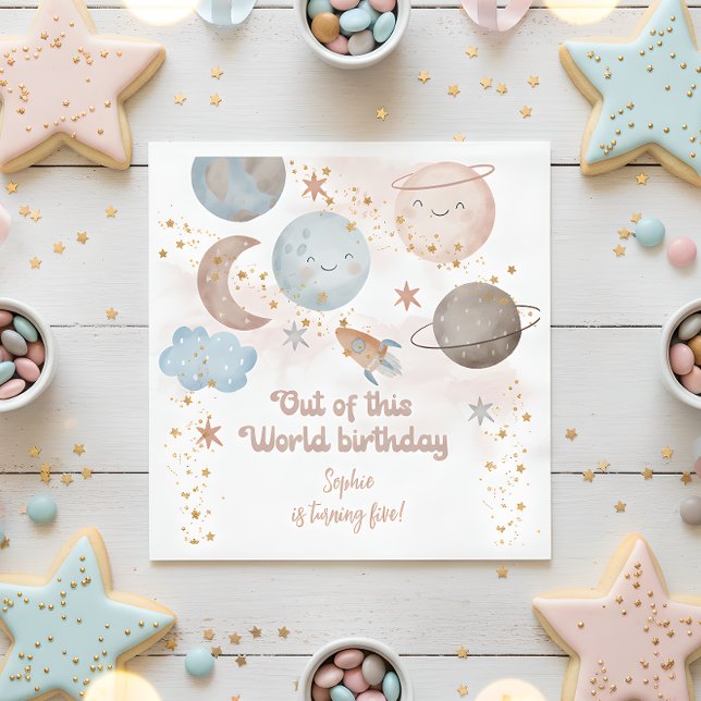 Out of this world space rocket kids birthday napkins (Creator Uploaded)