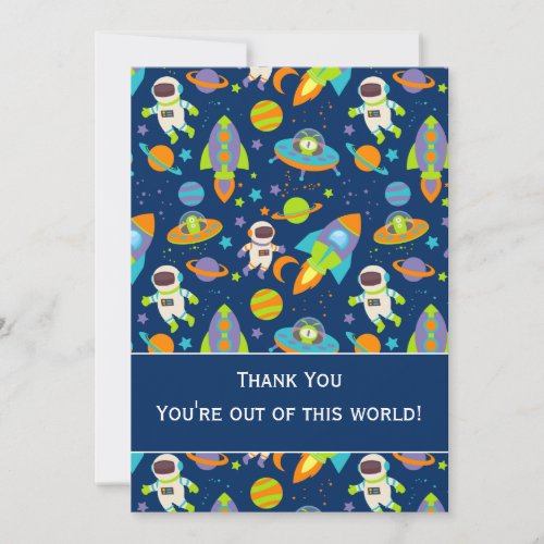Out of This World Space  Thank You Card
