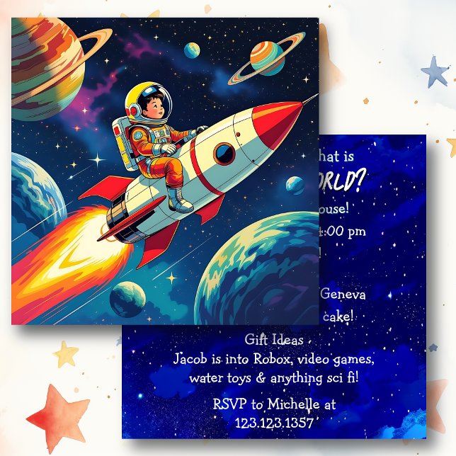 Out of this World Space Themed Boy's Birthday Card (Creator Uploaded)