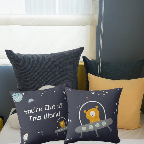 Out of This World Space Throw Pillow