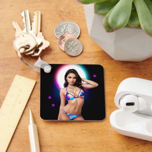 Out of this World Swimsuit Model Keychain