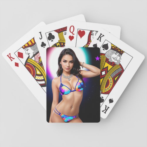 Out of this World Swimsuit Model Poker Cards