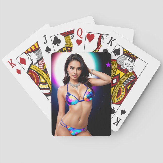 Out of this World Swimsuit Model Poker Cards (Back)