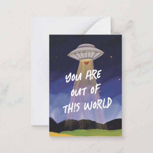 Out of this World UAP Valentine's Day Note Card (Front)