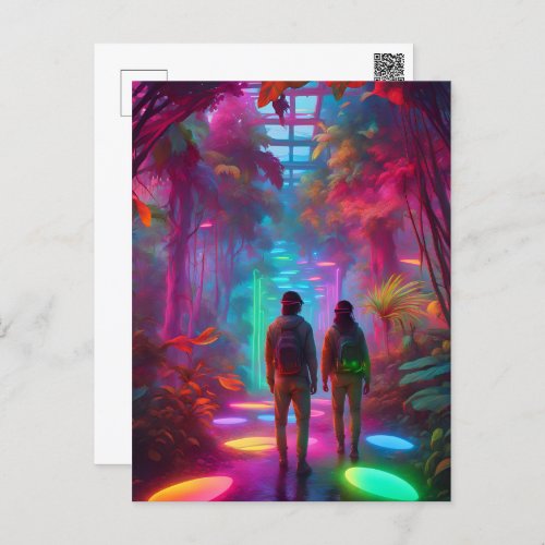 Out of this World _ Virtual Reality Neon Jungle Postcard
