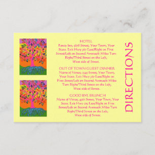 'Out Of Town Guest DIRECTIONS' Card (small rec)