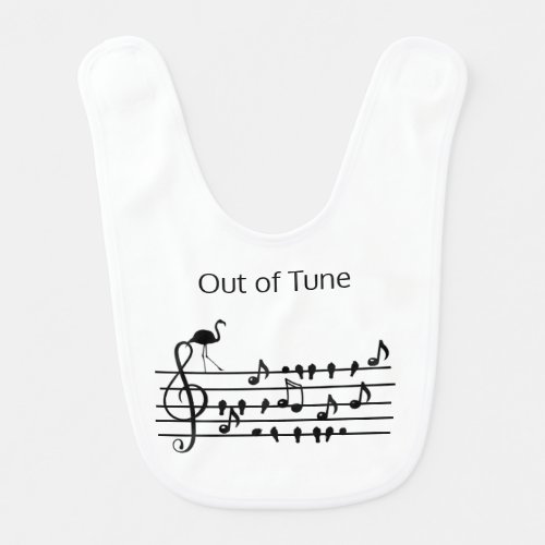 Out of Tune Flamingo joining songbirds Baby Bib
