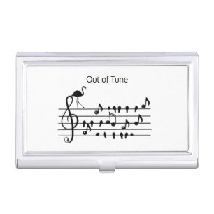 Out of Tune Flamingo joining songbirds Business Card Case