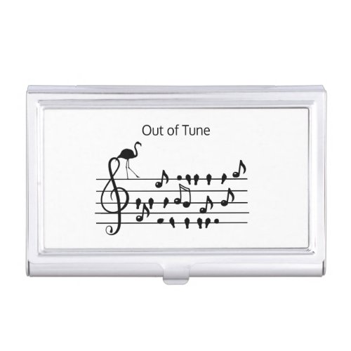 Out of Tune Flamingo joining songbirds Business Card Case