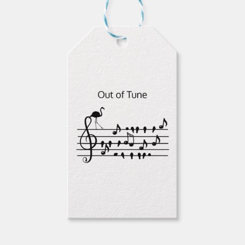 Out of Tune Flamingo joining songbirds Gift Tags